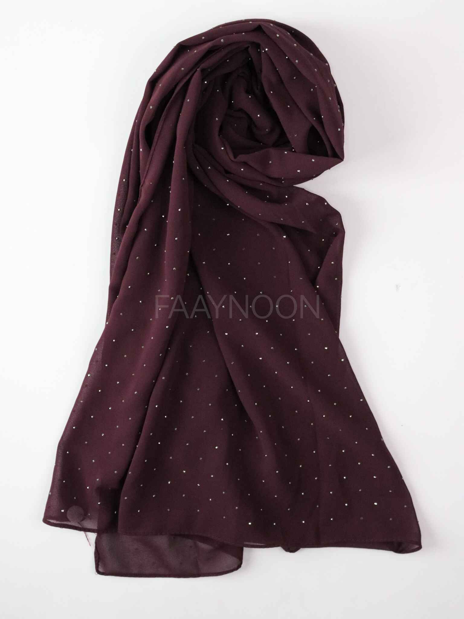 Rhinestone Chiffon - Plum