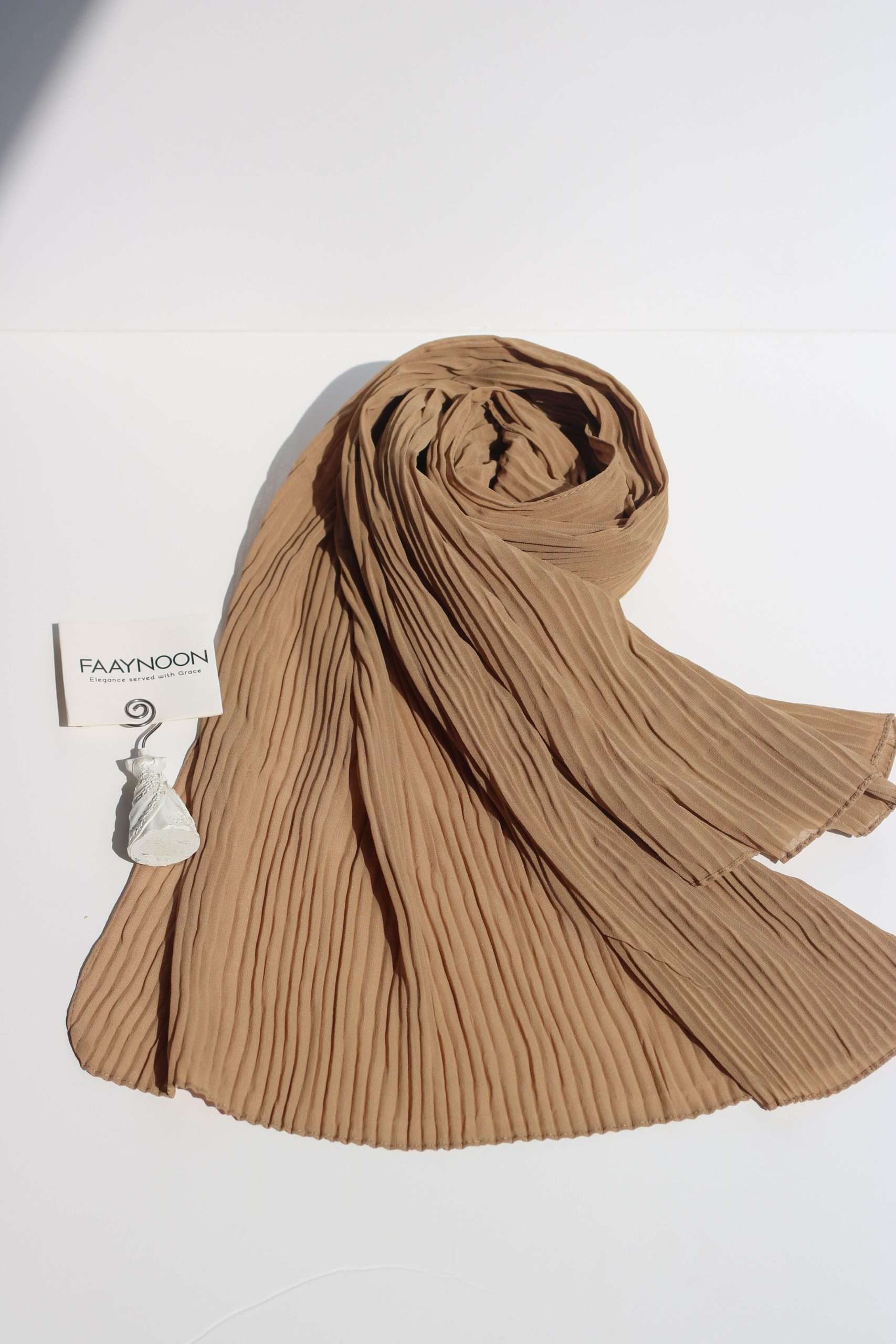 Pleated Khaki Chiffon Georgette