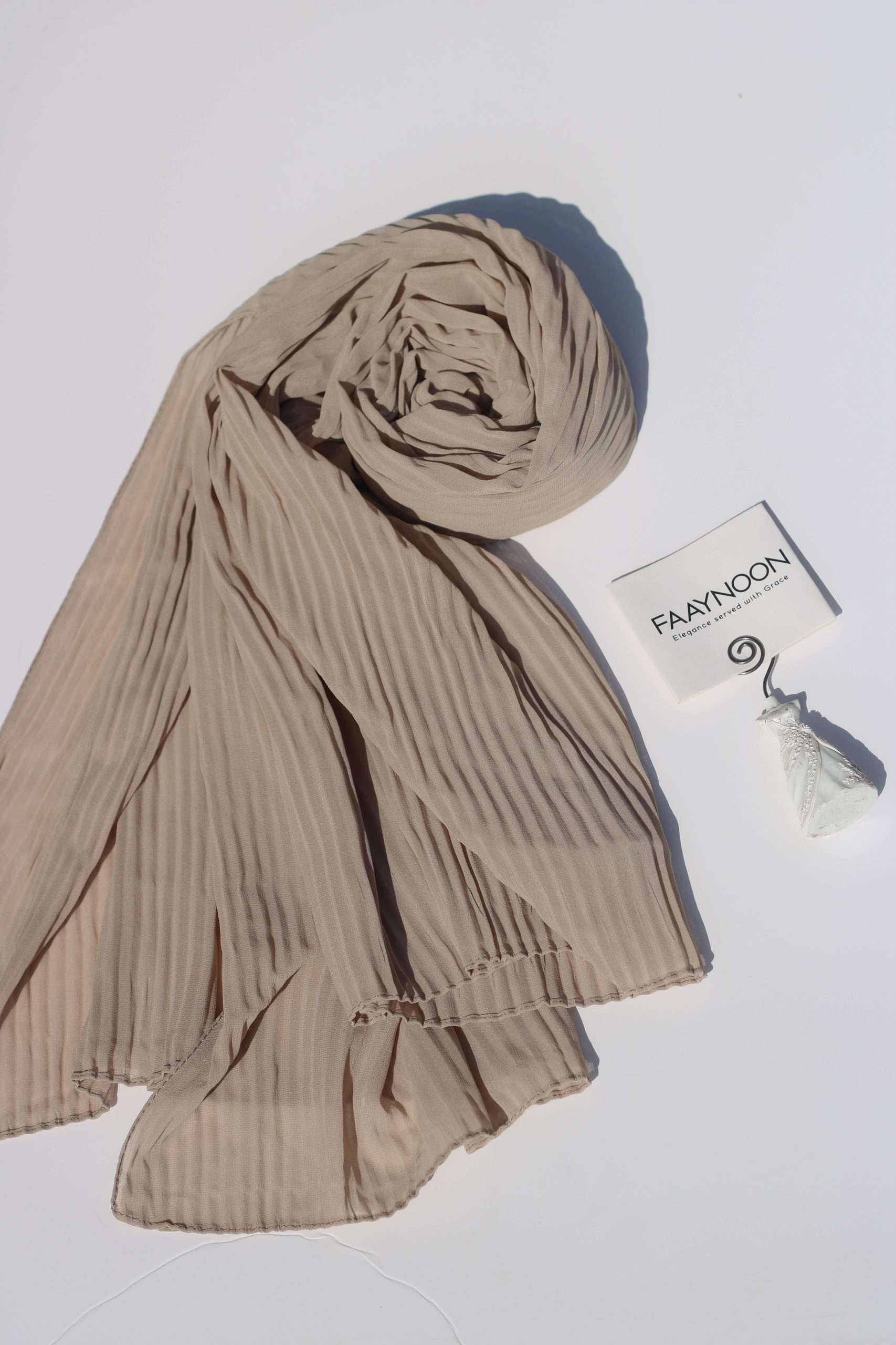 Pleated Nude Chiffon Georgette