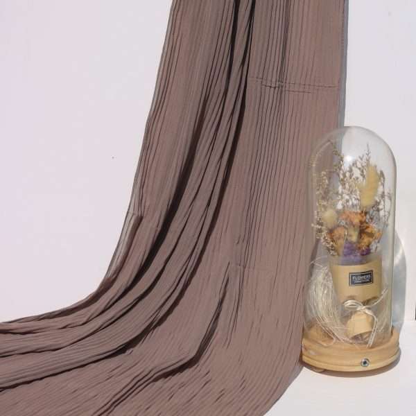 Pleated Coffee Chiffon Georgette