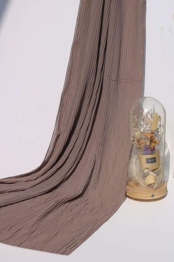 Pleated Coffee Chiffon Georgette