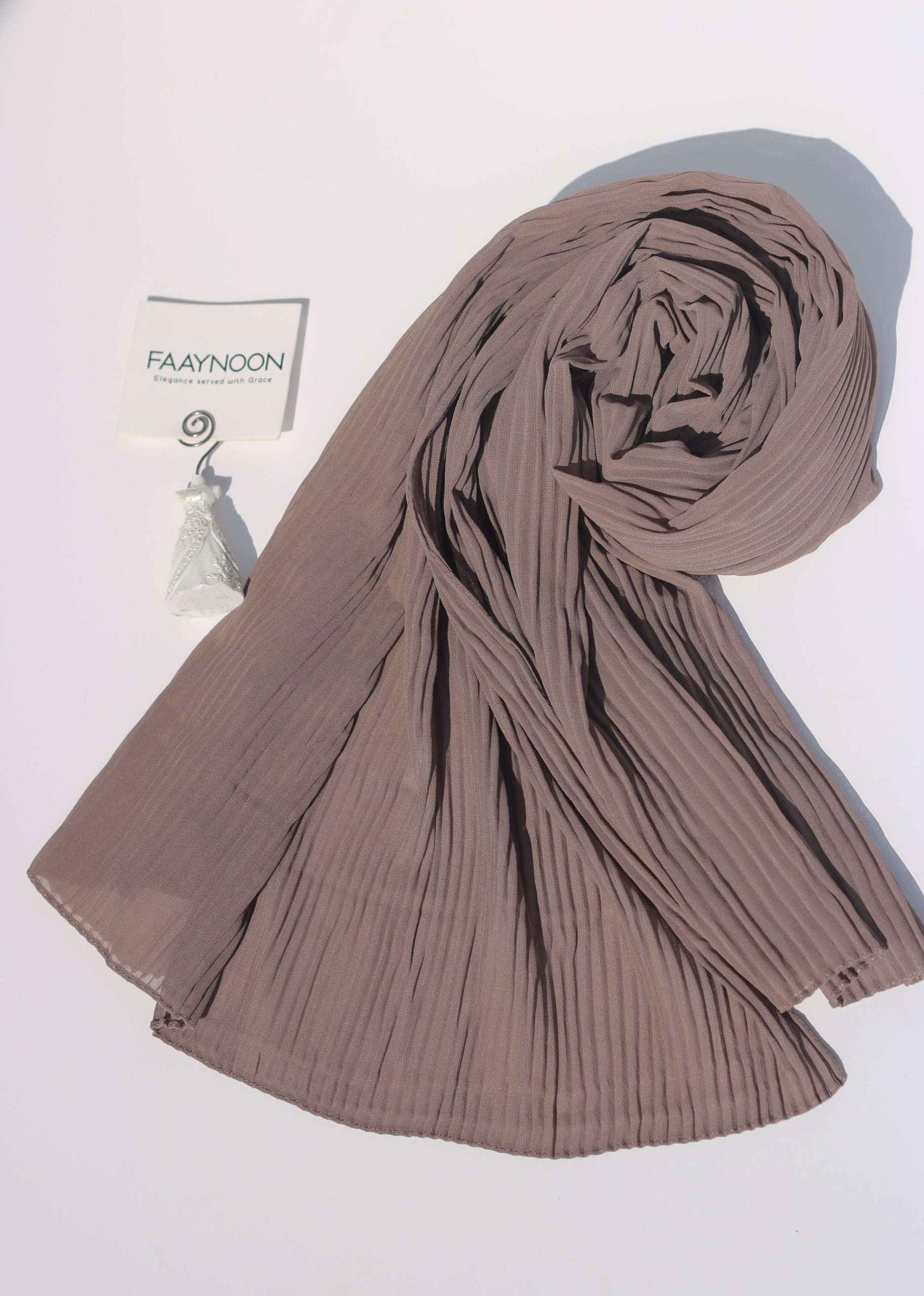 Pleated Coffee Chiffon Georgette