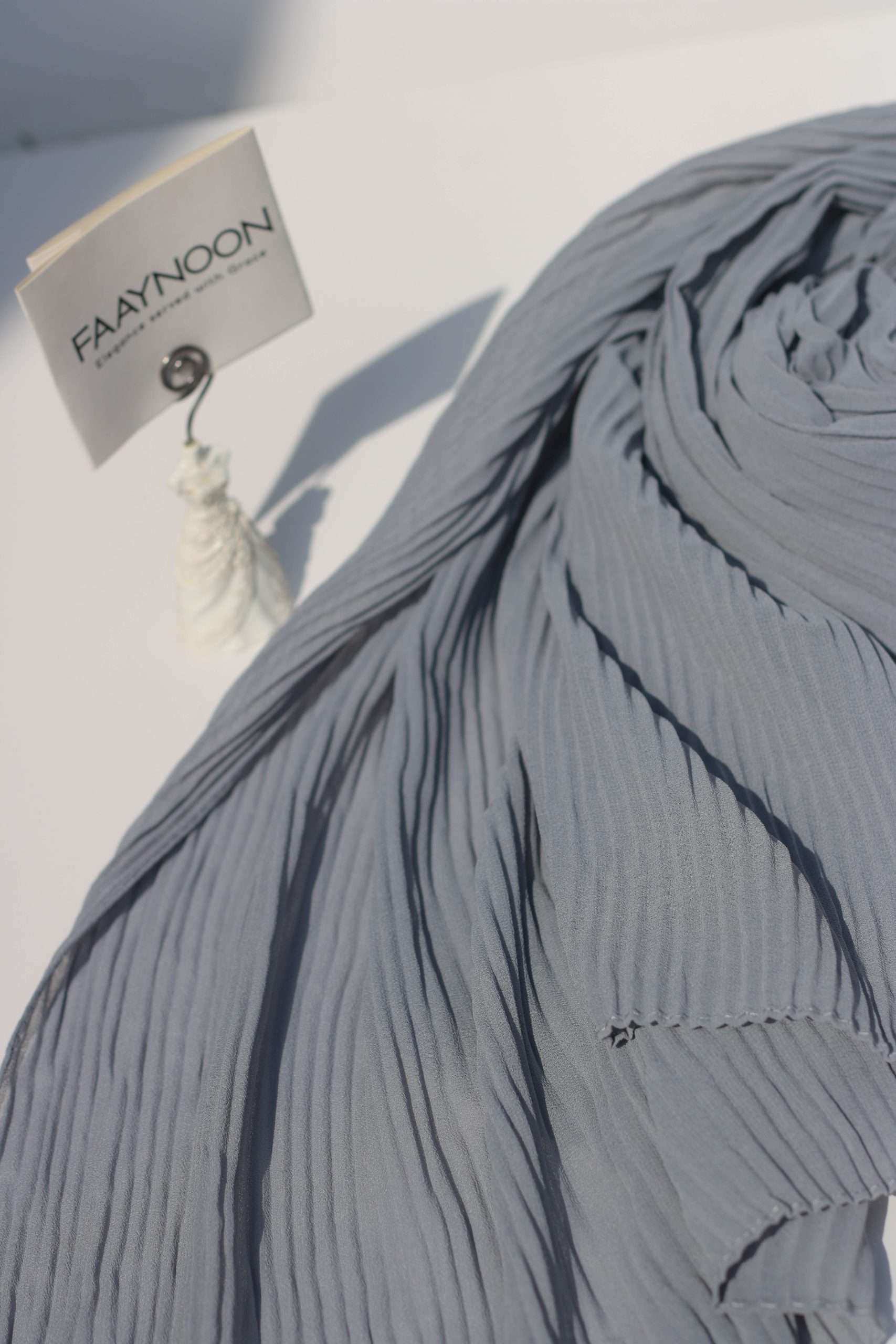 Pleated Grey Chiffon Georgette