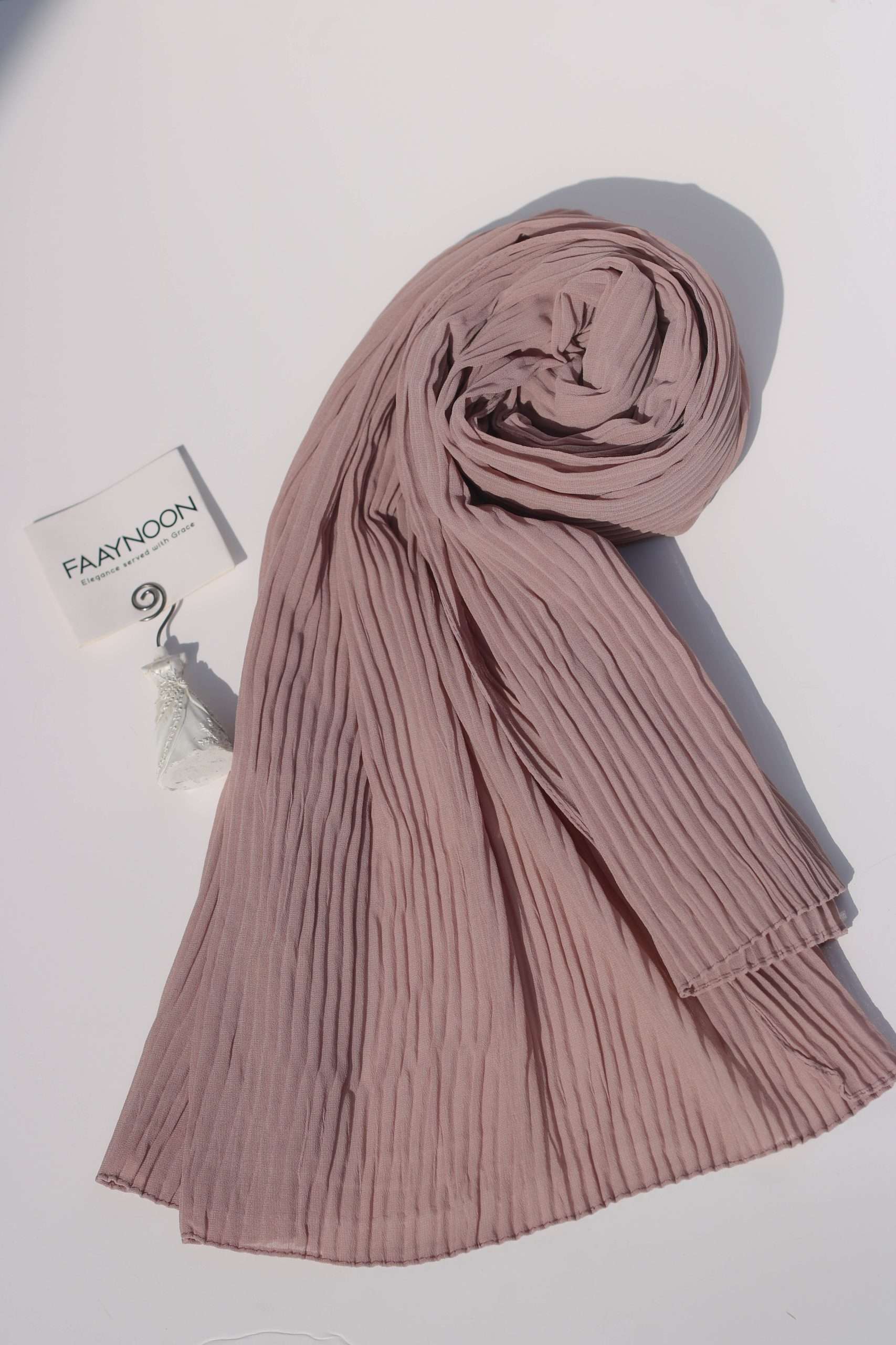 Pleated Mauve Chiffon Georgette