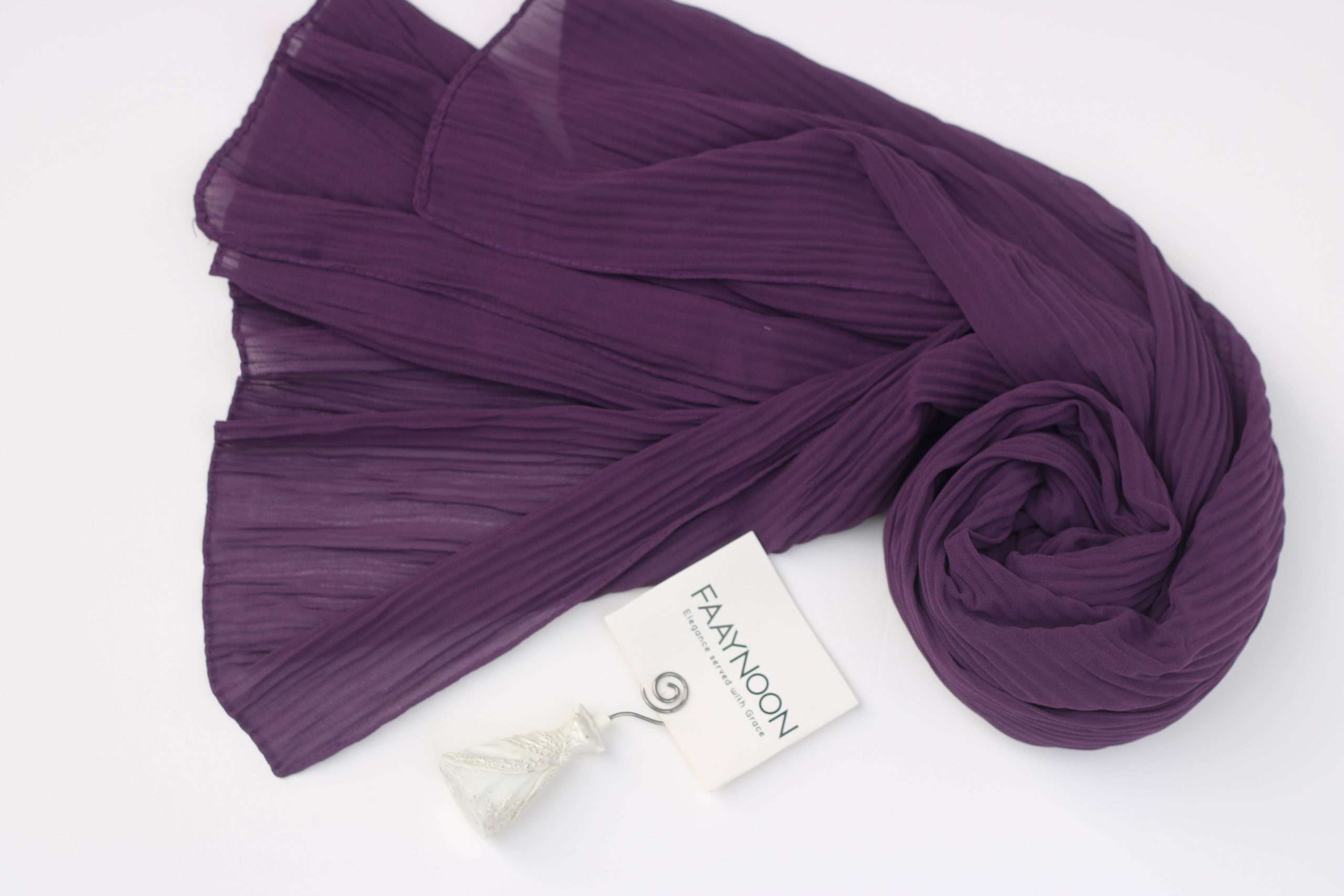 Pleated Purple Chiffon Georgette