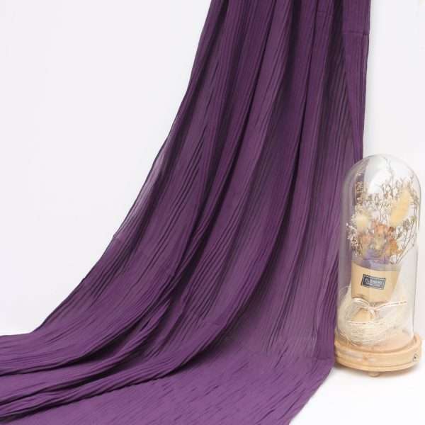 Pleated Purple Chiffon Georgette