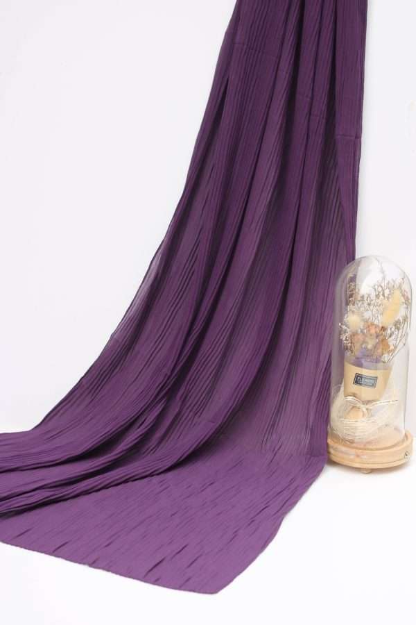 Pleated Purple Chiffon Georgette