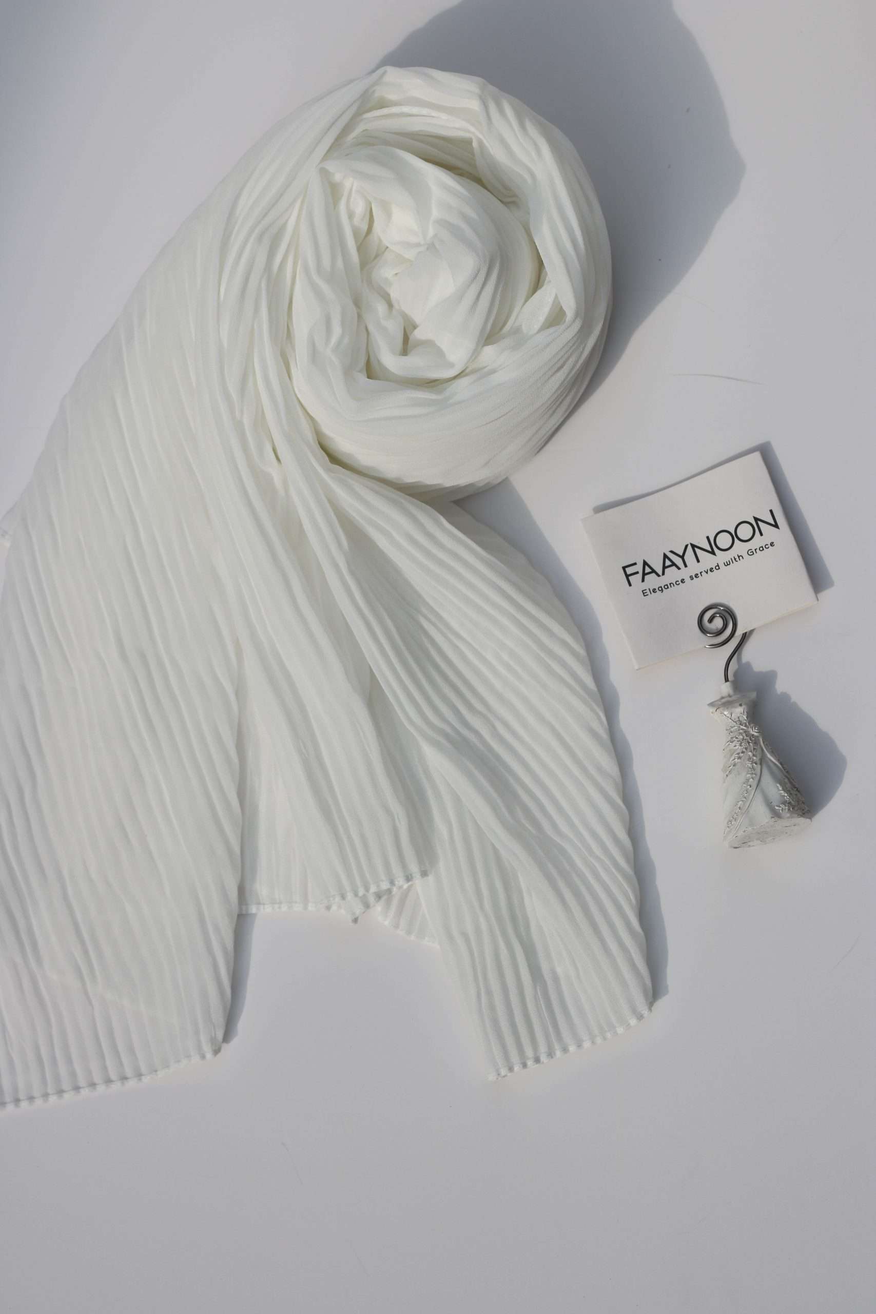 Pleated White Chiffon Georgette