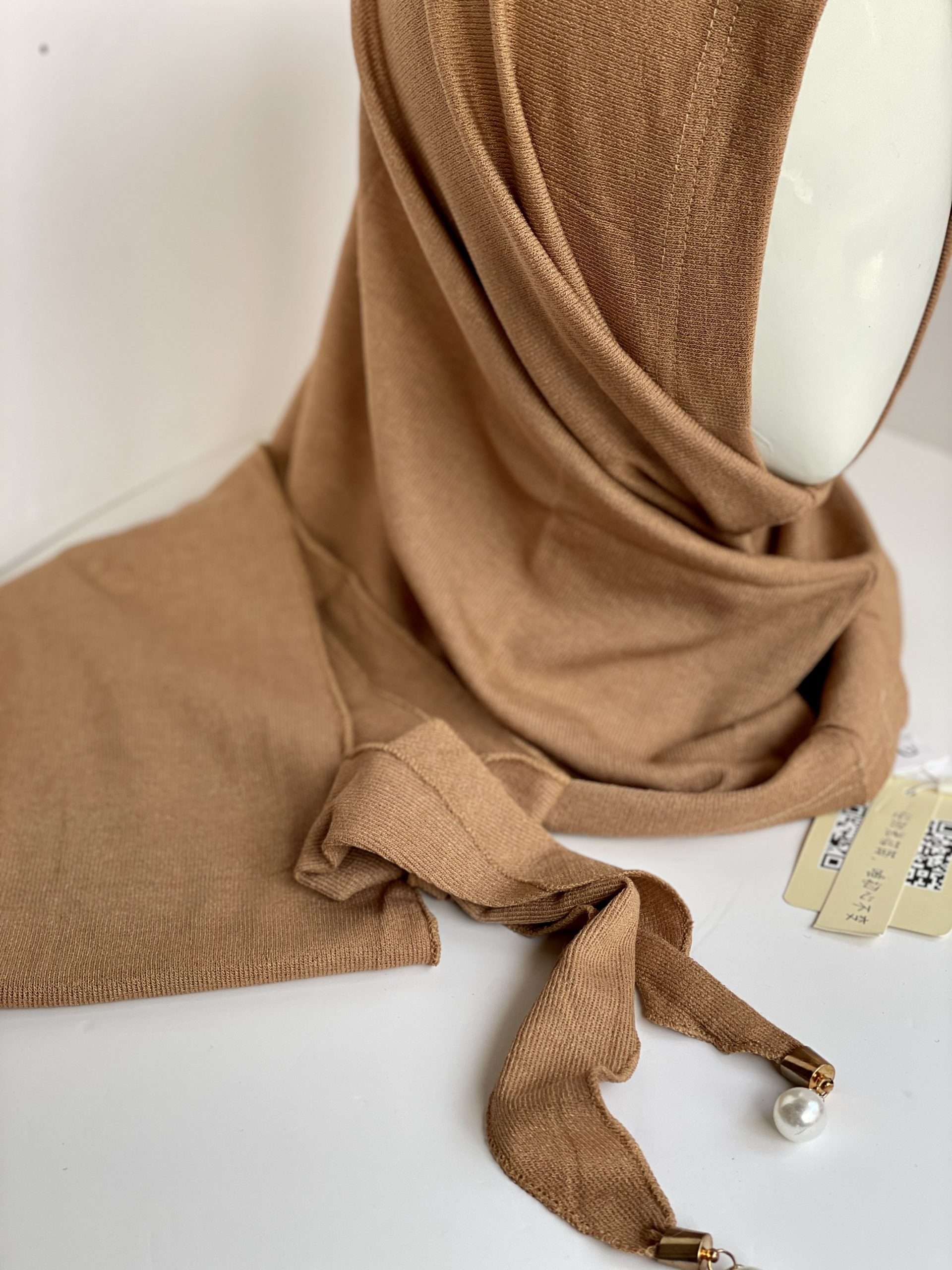 Sand Brown Jersey Instant Hijab