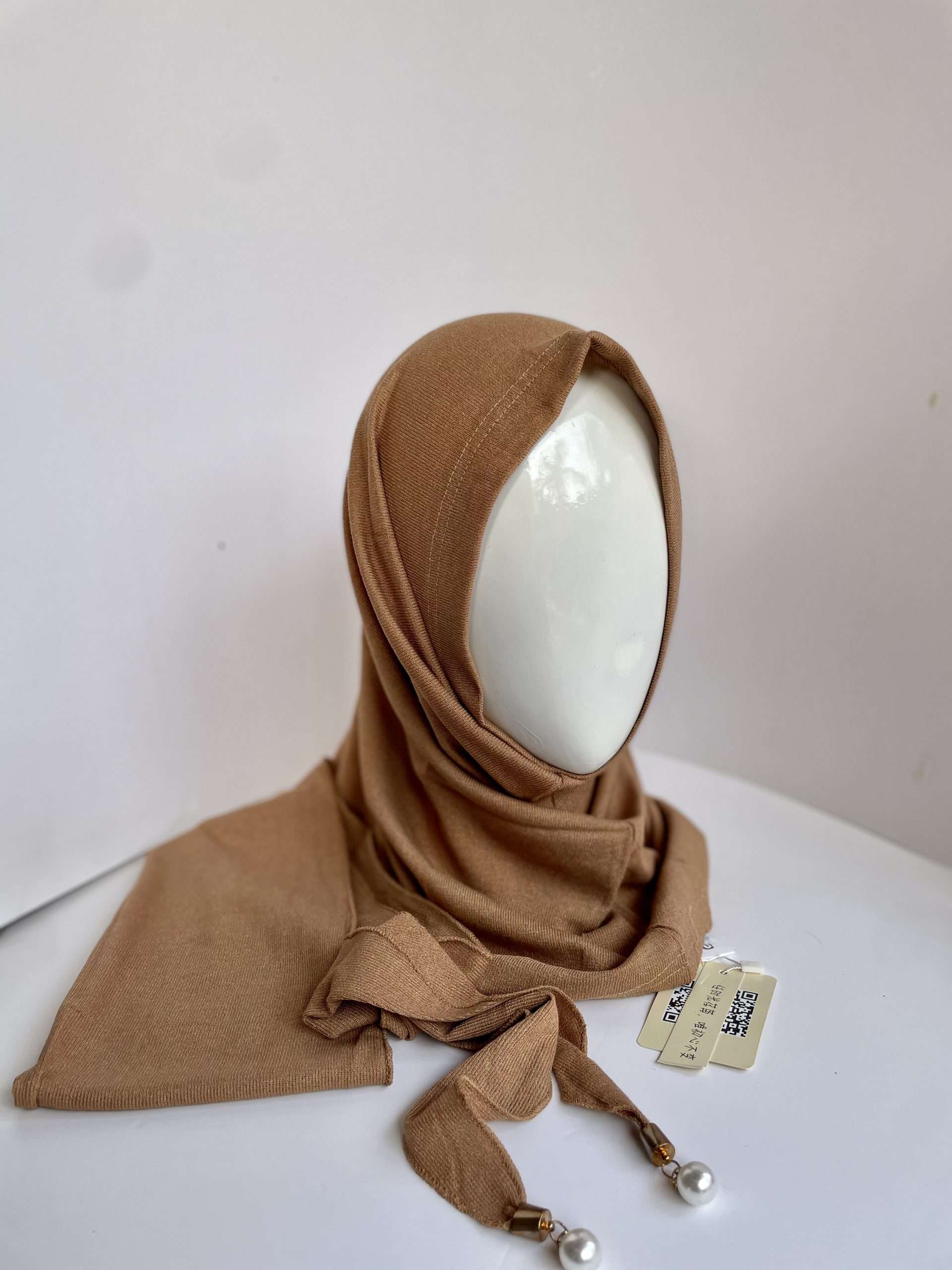 Sand Brown Jersey Instant Hijab