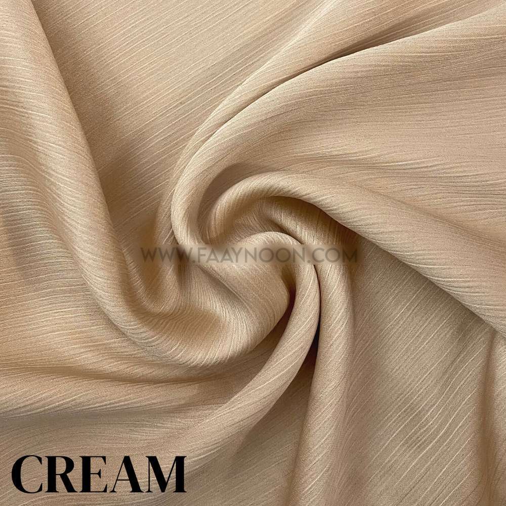 Crinkle Silk Hijab Cream Golden