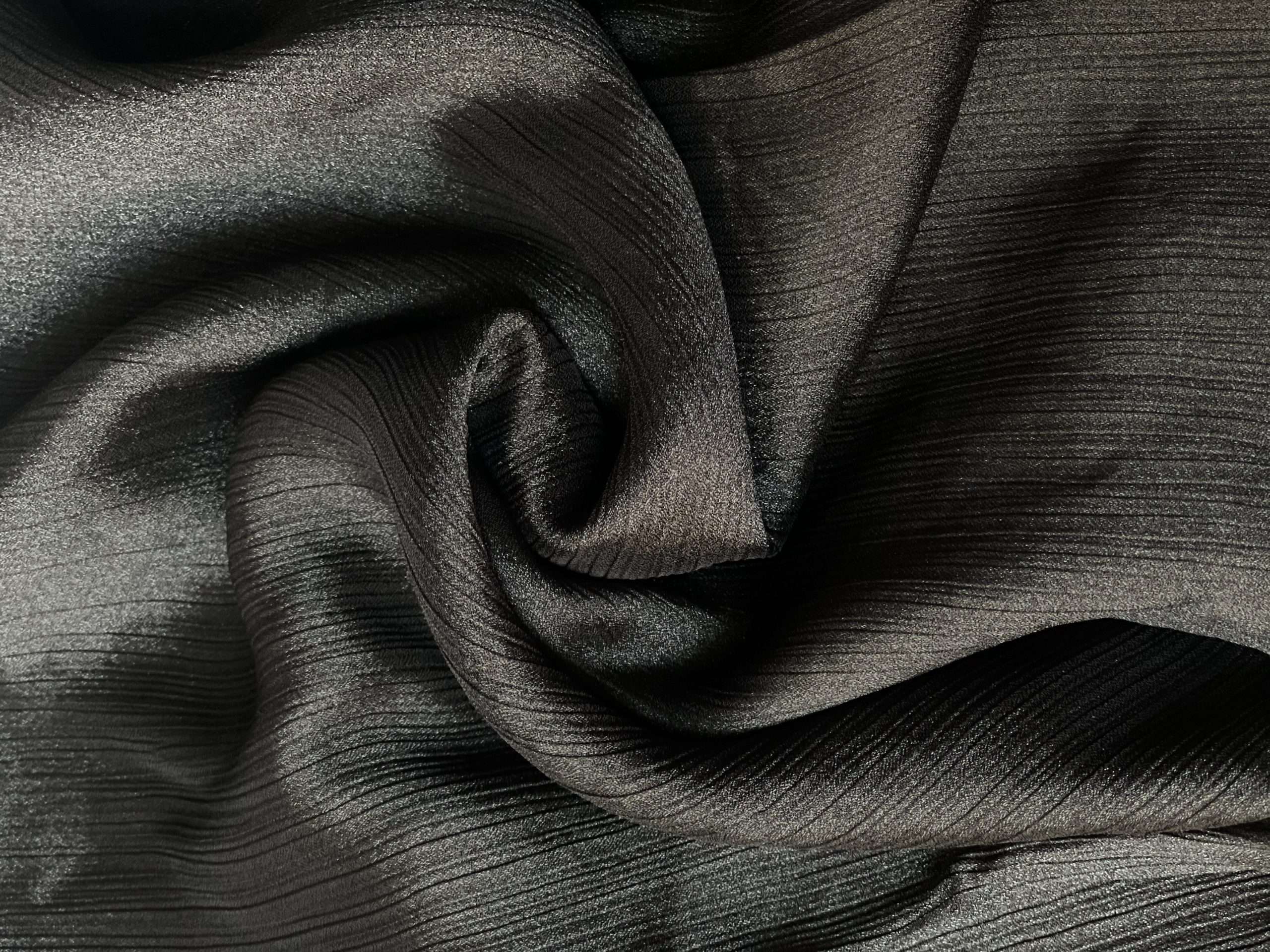 Black Crinkle Silk