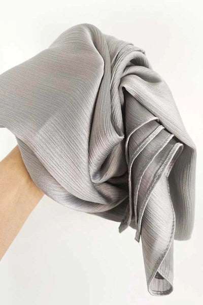 Silver Crinkle Silk