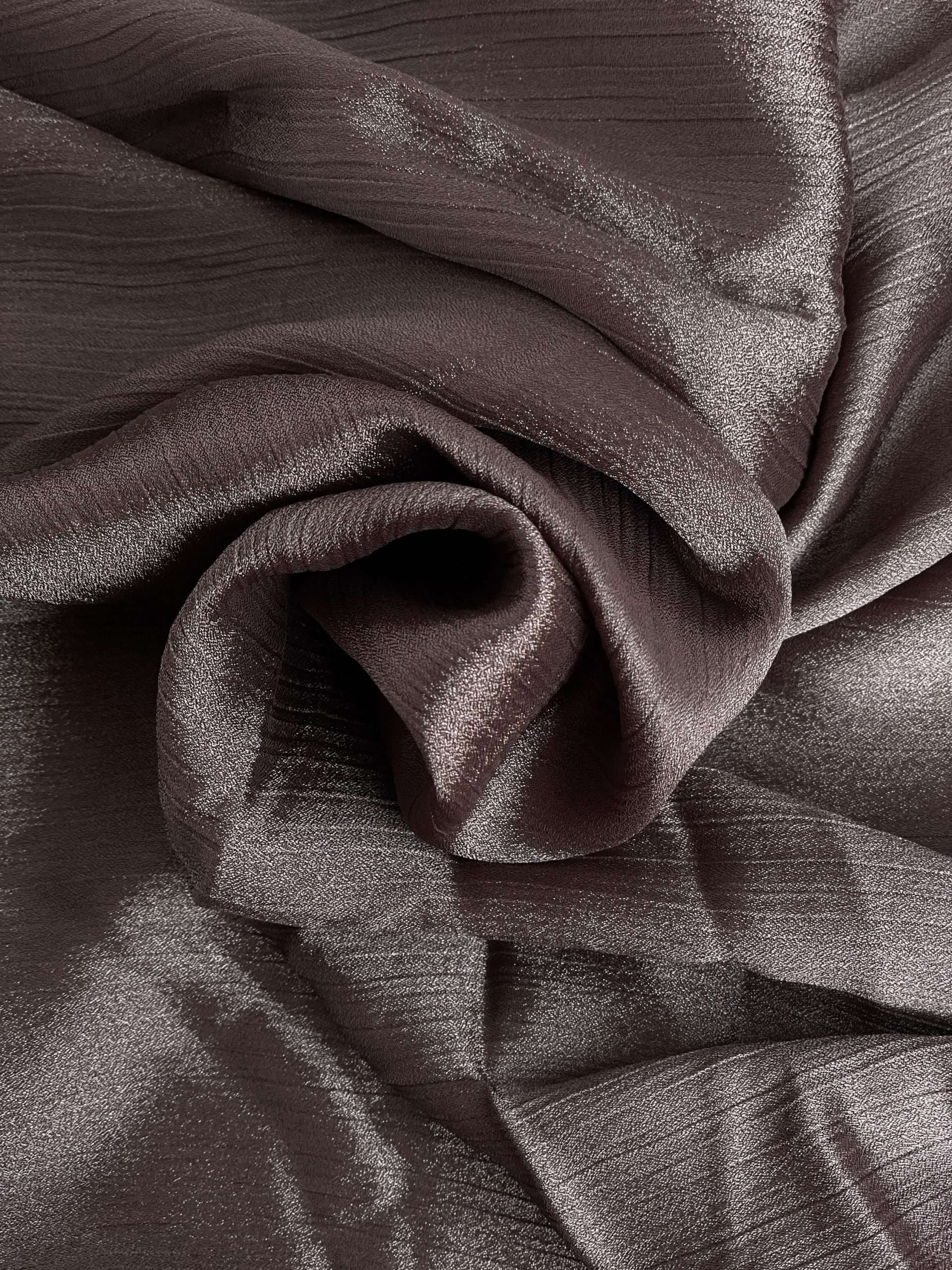 Crinkle Silk Coffee Brown