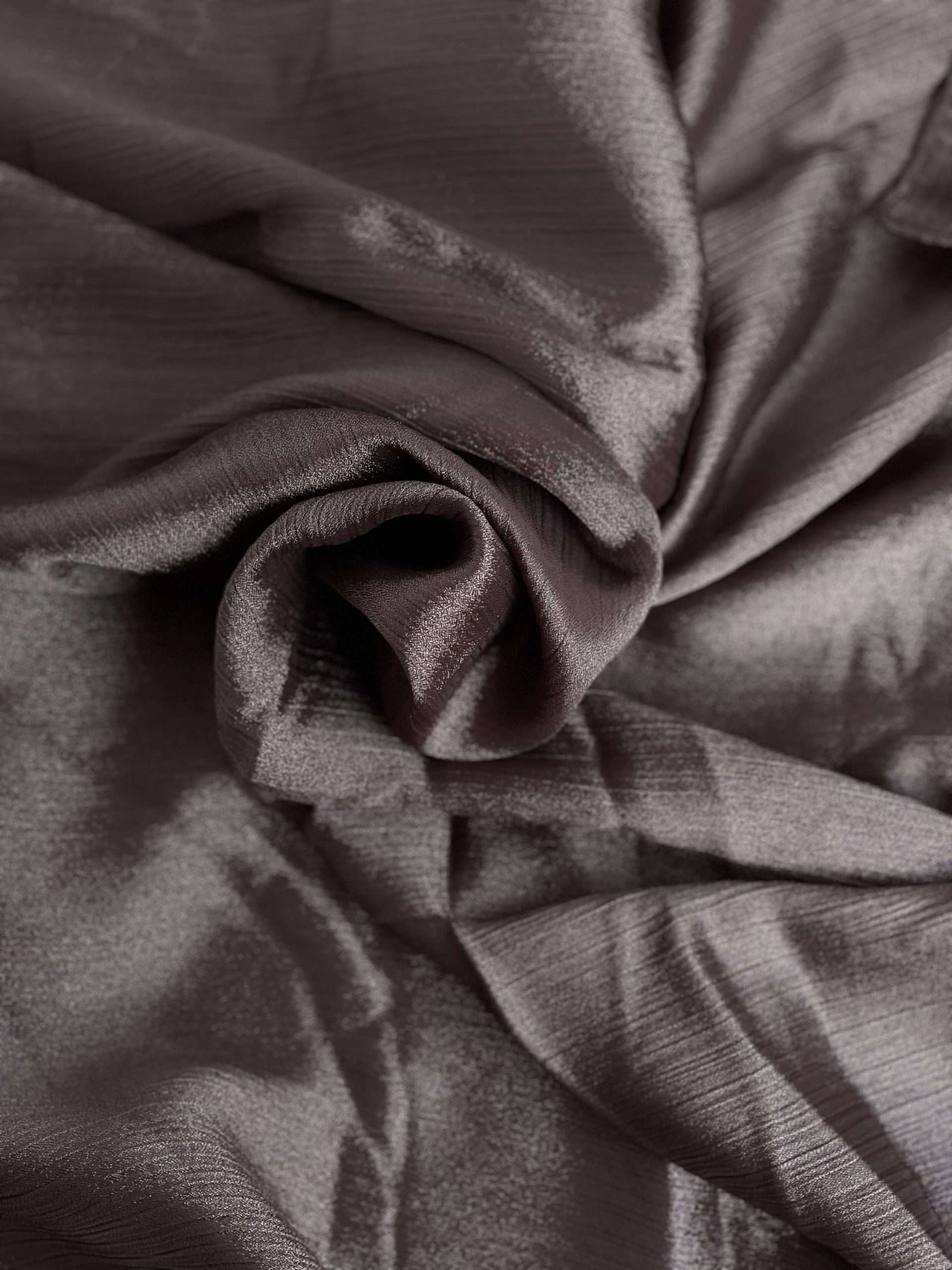 Crinkle Silk Coffee Brown