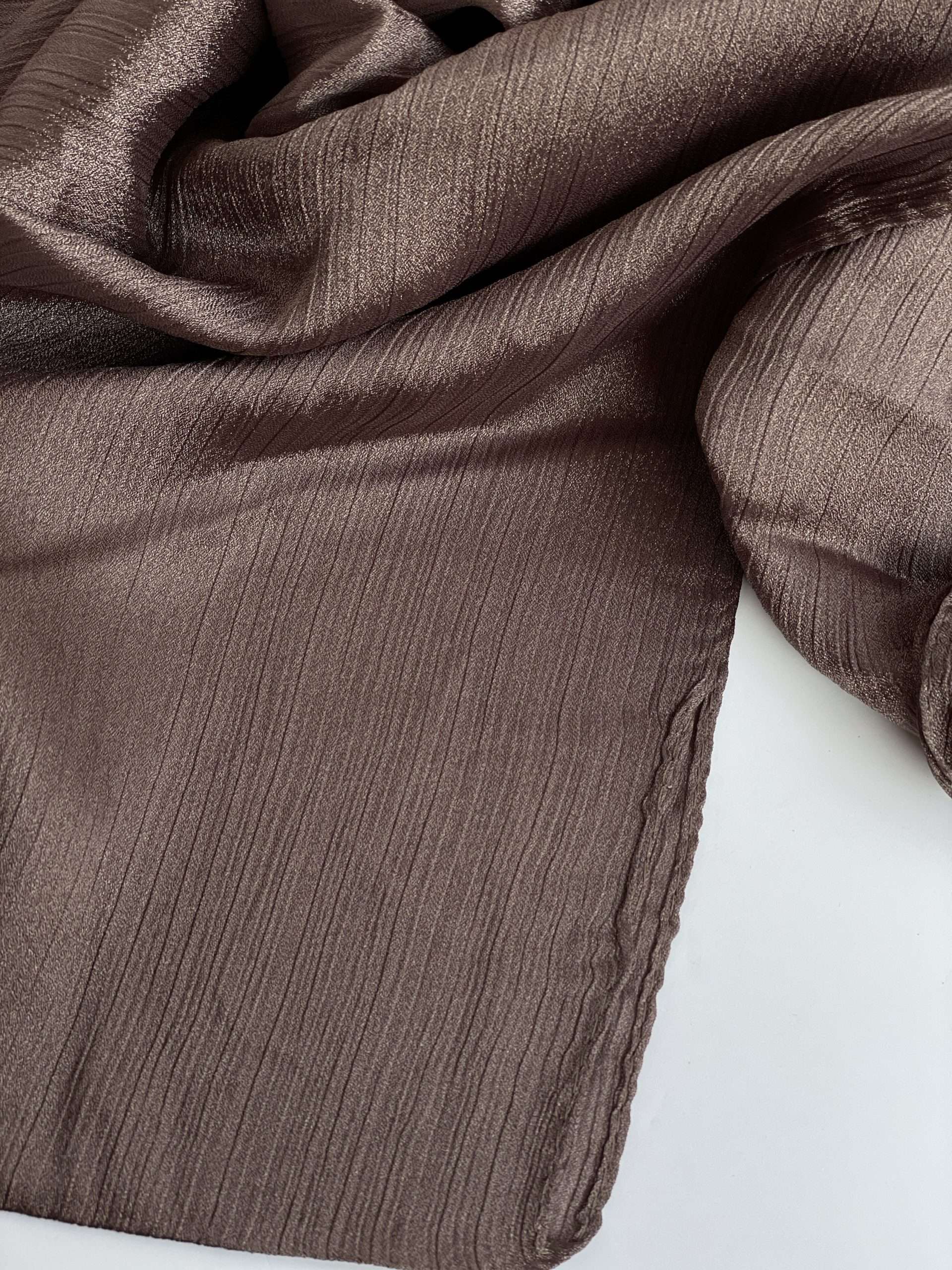 Crinkle Silk Coffee Brown