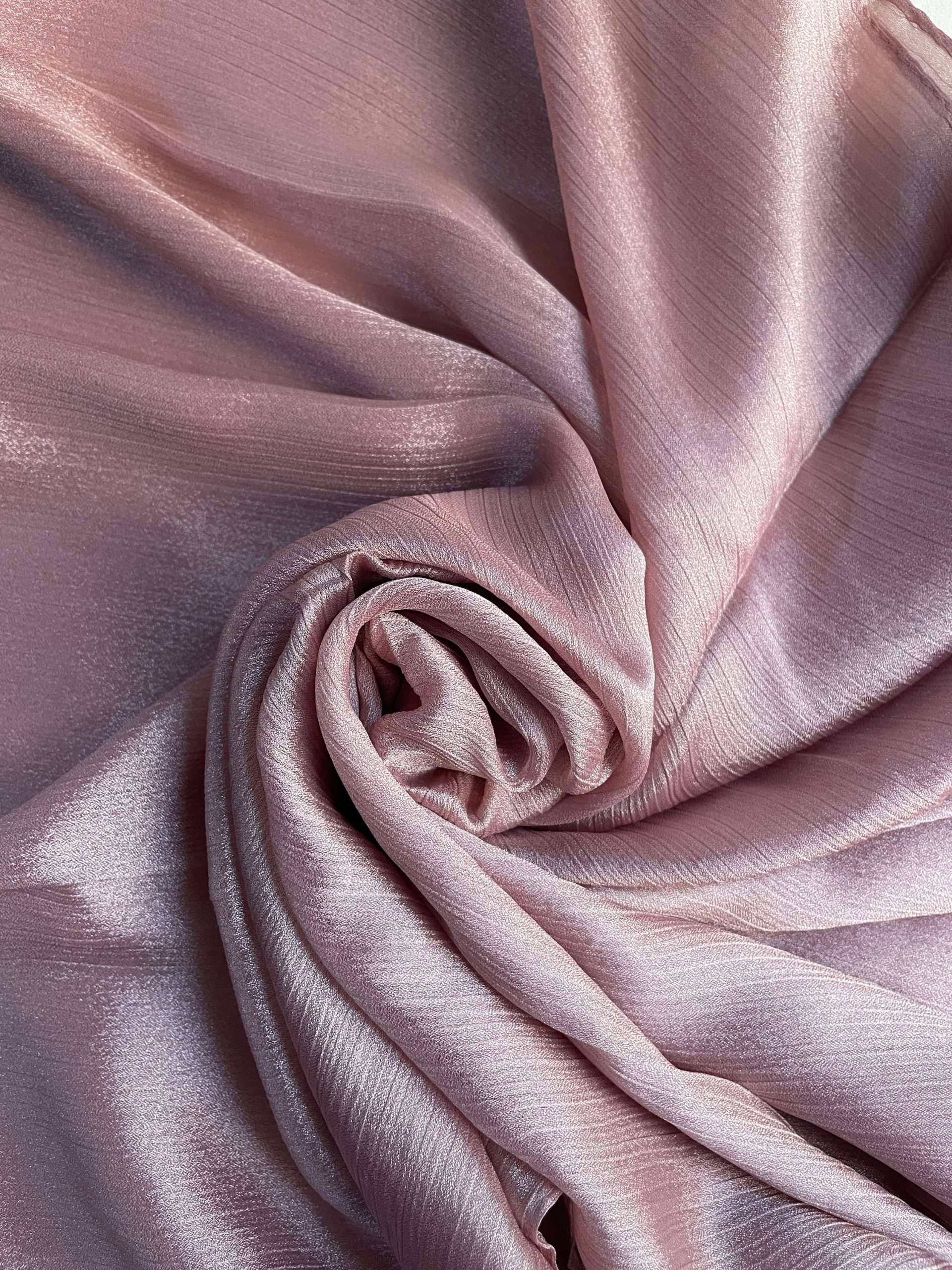 Mauve Pink Crinkle Silk