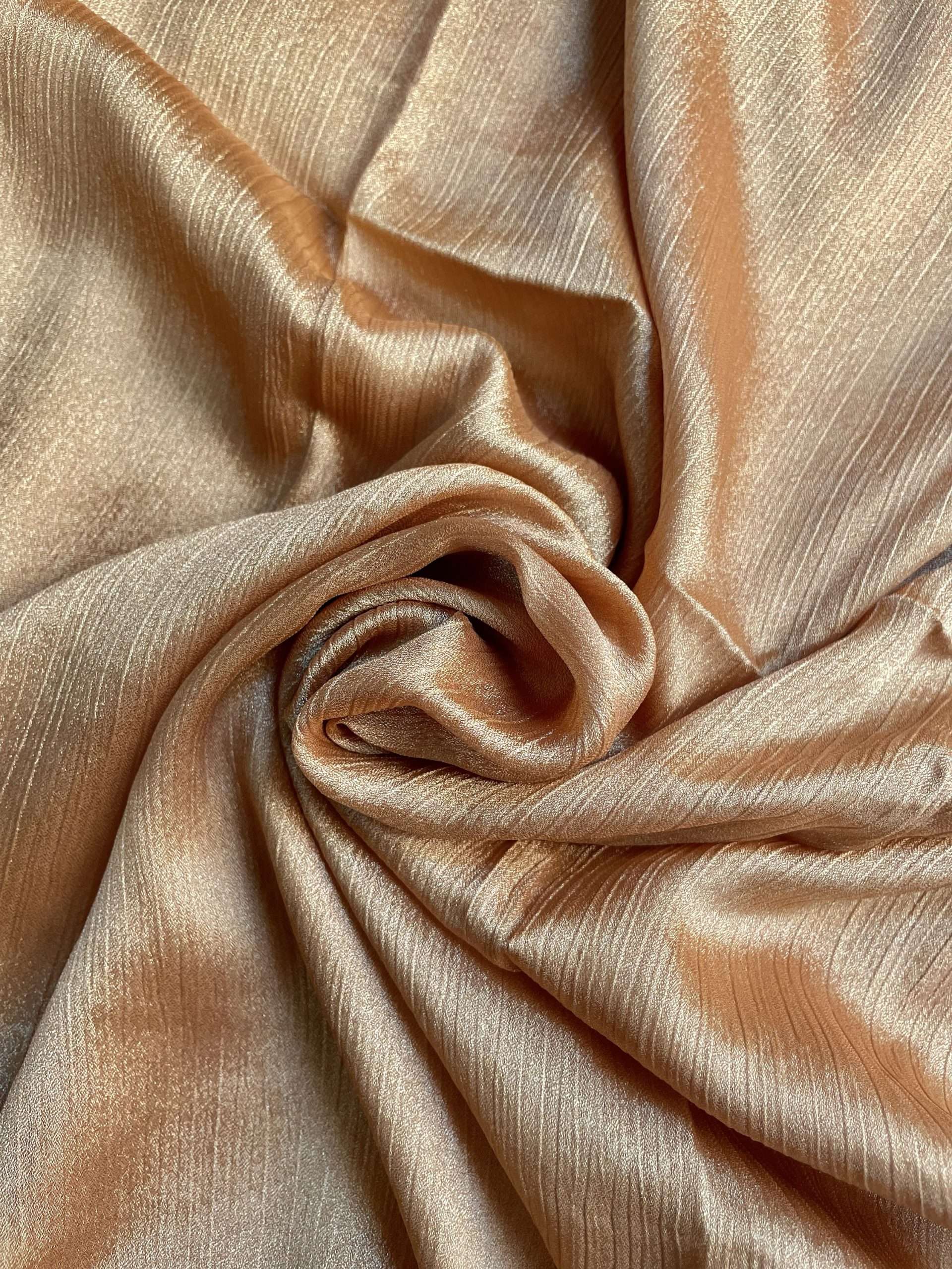 Peachy Gold Crinkle Silk