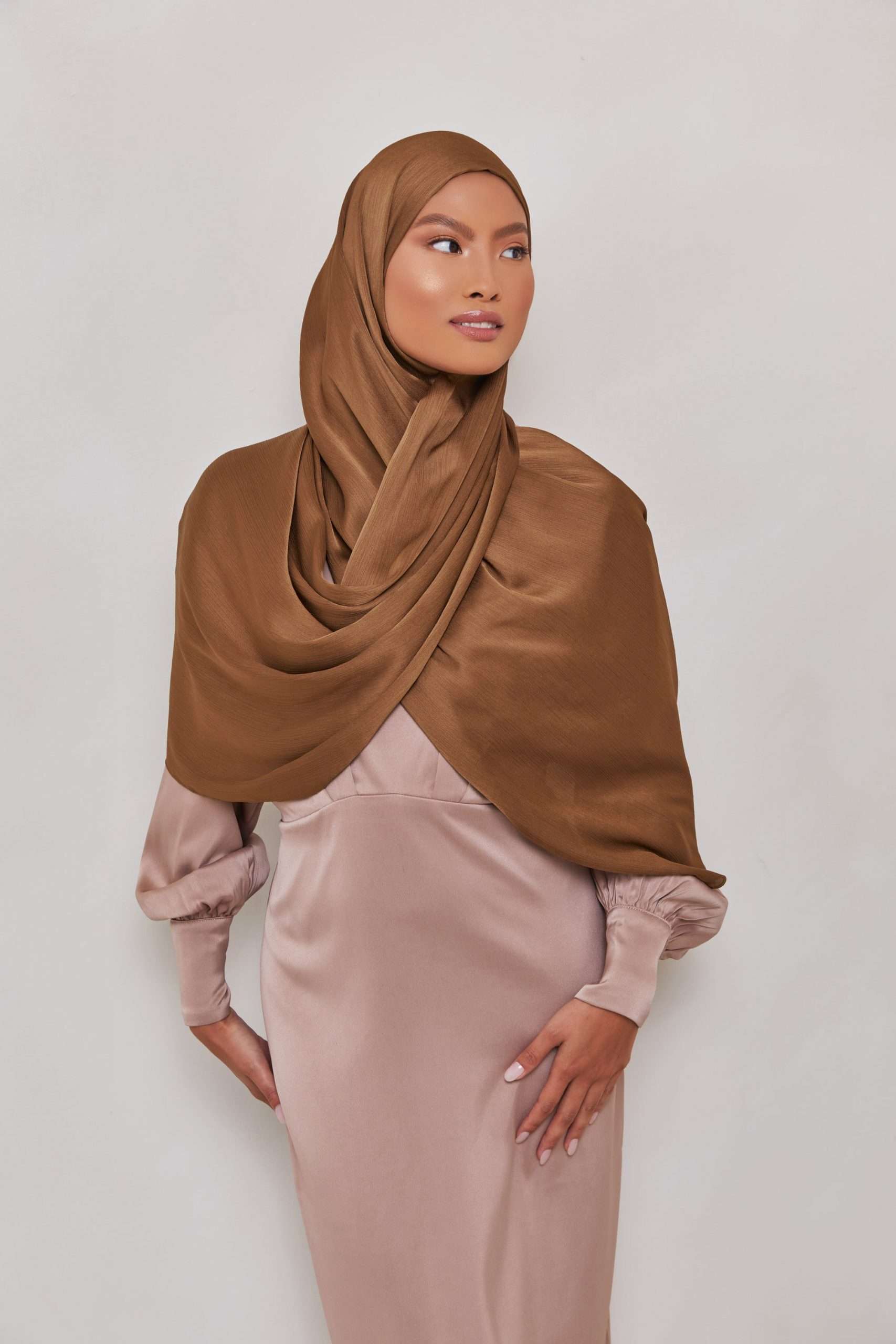 Crinkle Silk Hijab Copper